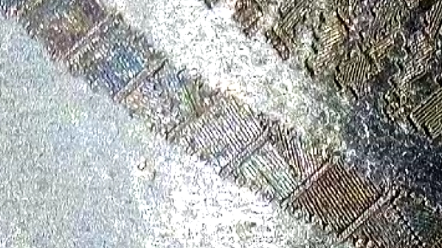 Close view showing oriented diffraction lines