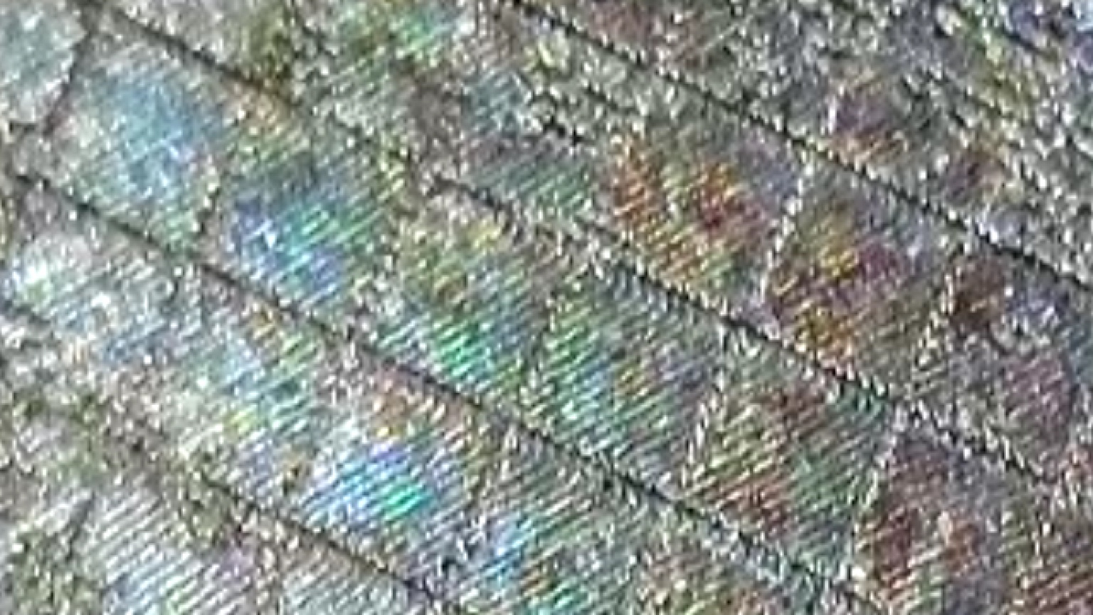 Close view of diffraction texture on stainless steel